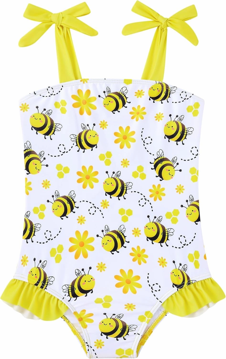 Vieille Toddler Girls Swimsuits Ruffle Bathing Suits One Piece Swimwear 2-6T
