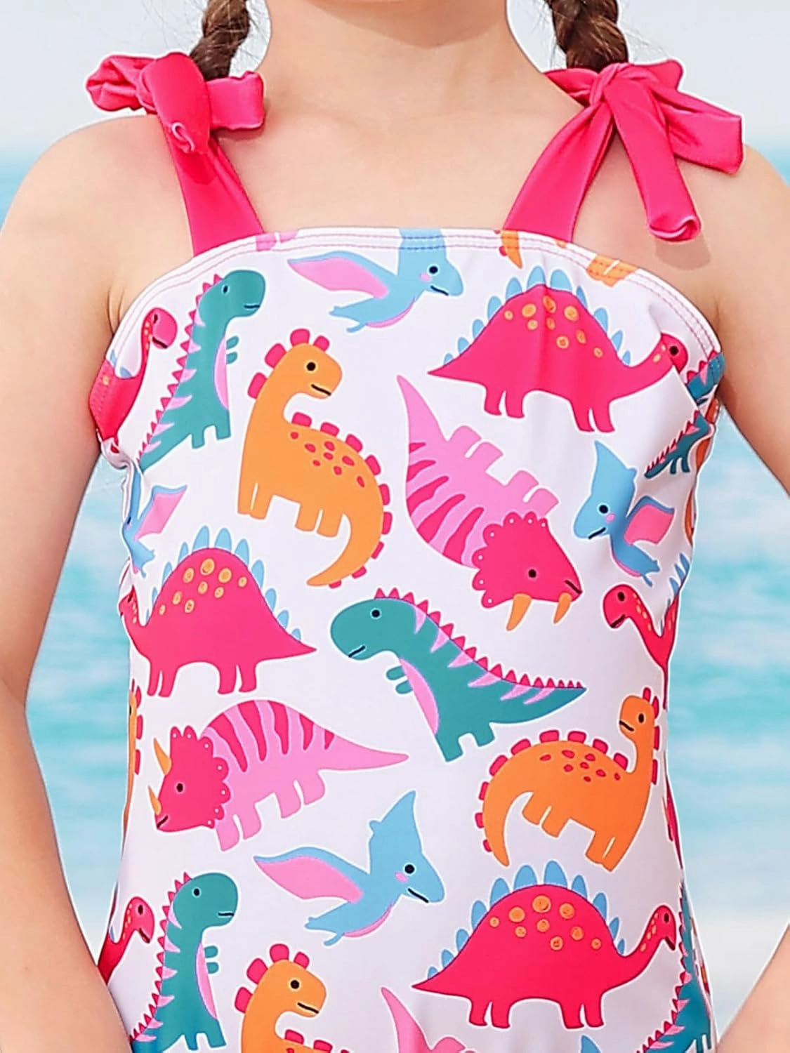 Vieille Toddler Girls Swimsuits Ruffle Bathing Suits One Piece Swimwear 2-6T