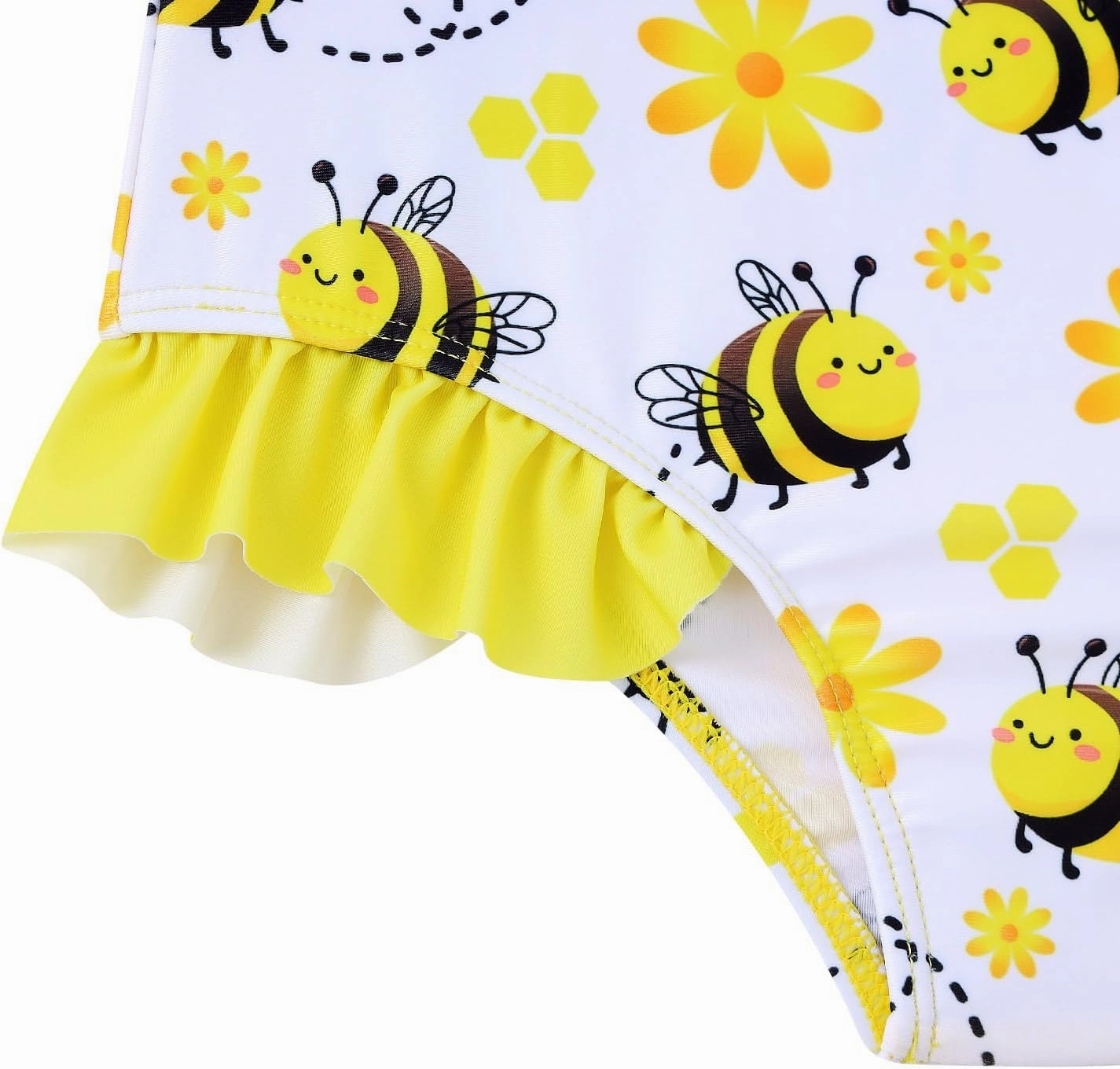 Vieille Toddler Girls Swimsuits Ruffle Bathing Suits One Piece Swimwear 2-6T