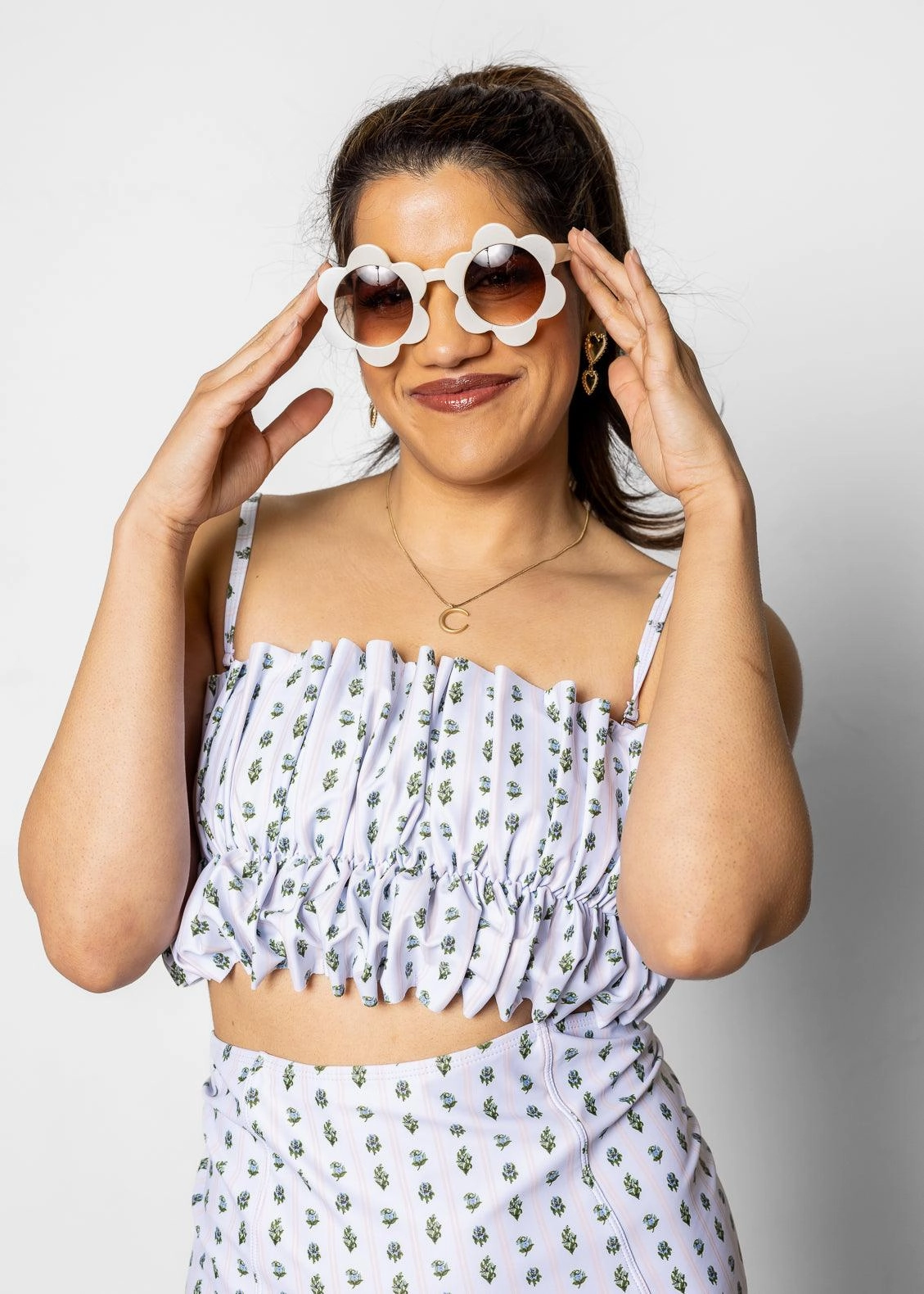 Vintage Blooms | Oversized Ruffle Top