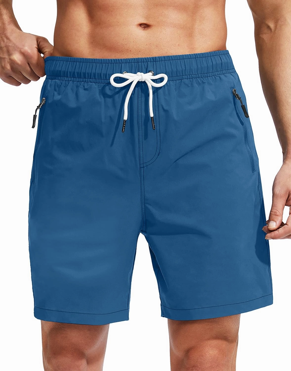 Viodia Men's Swim Trunks with Compression Liner Quick Dry Board Shorts Swimsuit Swimwear for Men with Zipper Pockets
