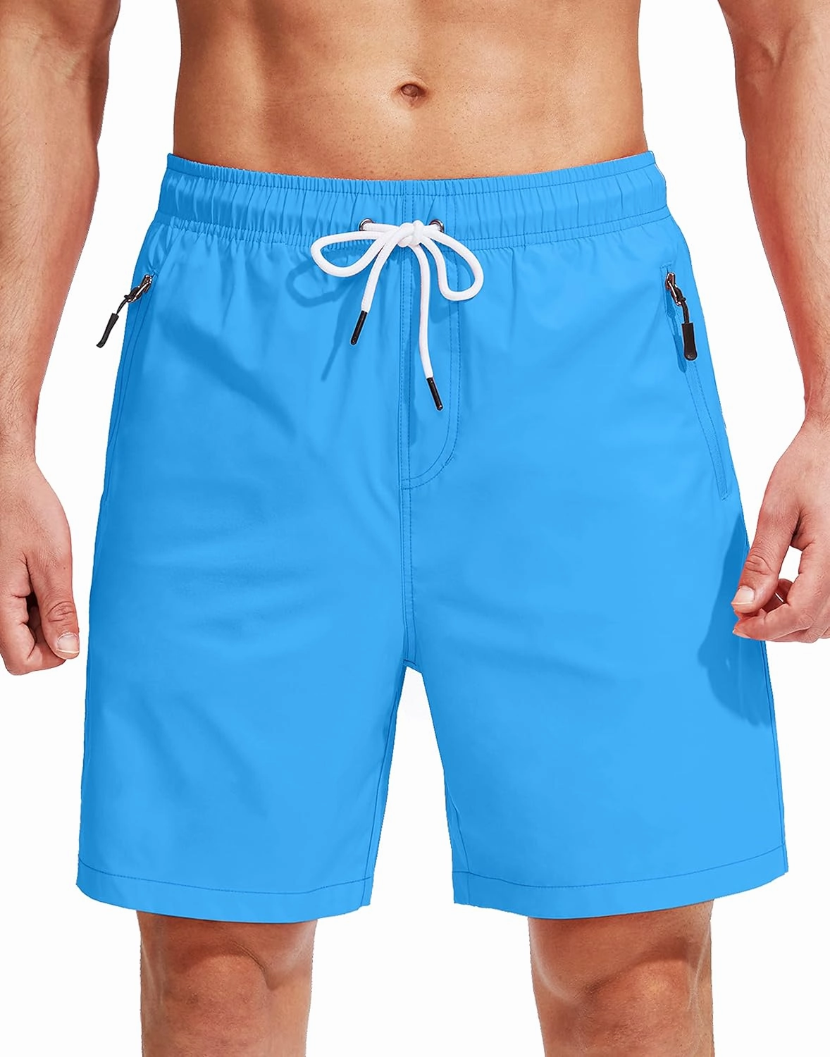 Viodia Men's Swim Trunks with Compression Liner Quick Dry Board Shorts Swimsuit Swimwear for Men with Zipper Pockets