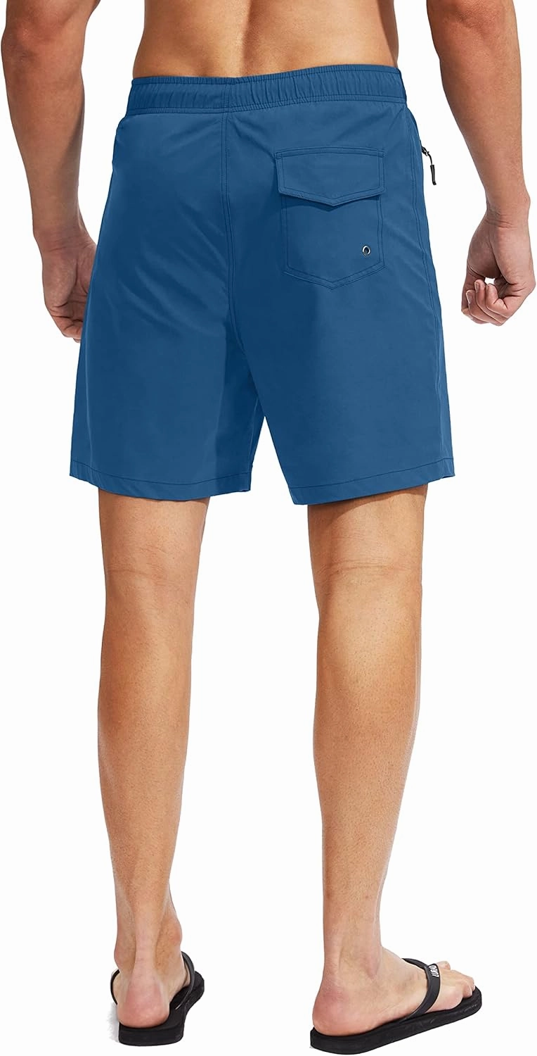 Viodia Men's Swim Trunks with Compression Liner Quick Dry Board Shorts Swimsuit Swimwear for Men with Zipper Pockets