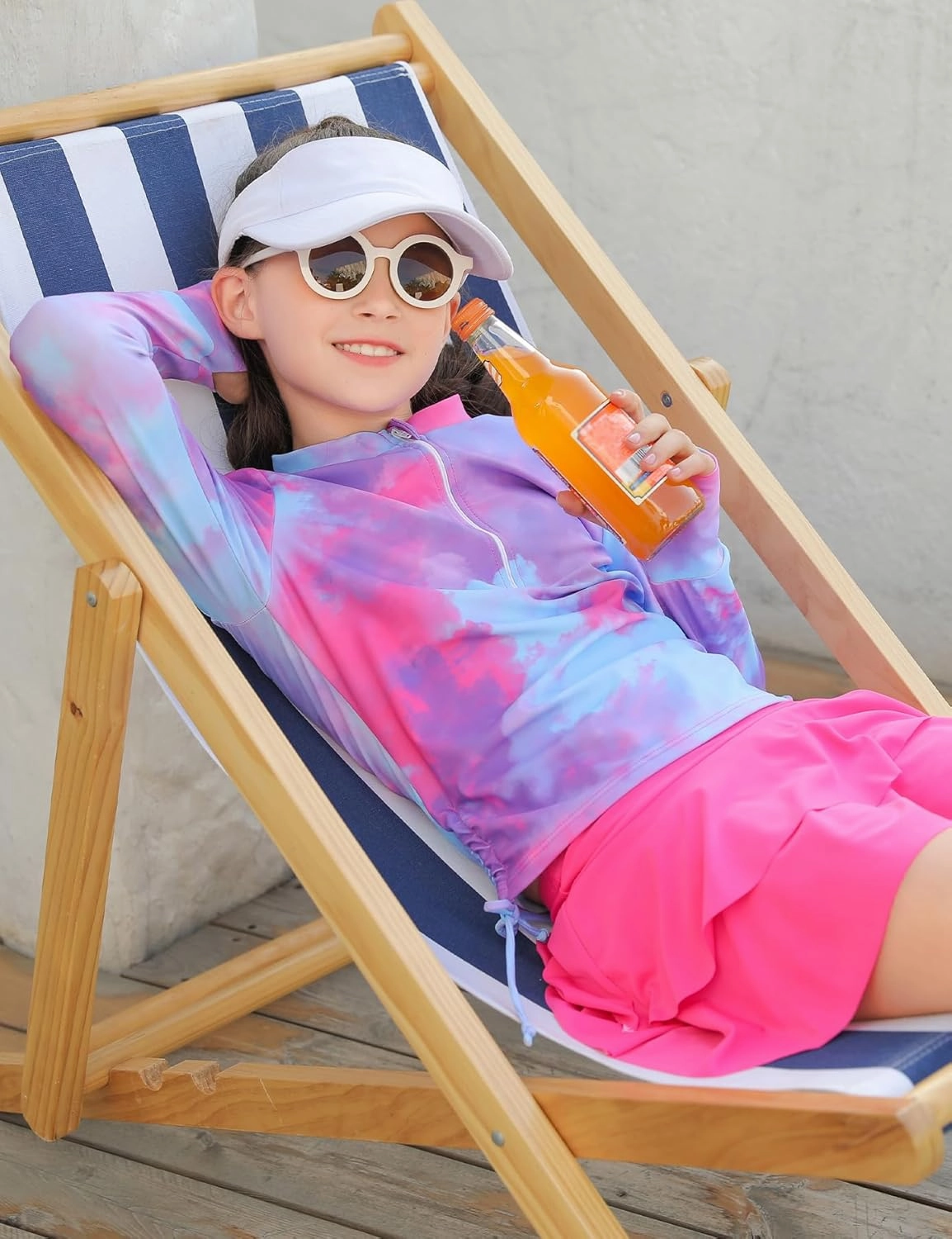 Vogseek 3-12T Girls Rash Guard 2 Pieces Bathing Suit Long Sleeve Swimsuit Swimming Skirt with Shorts Swimwear
