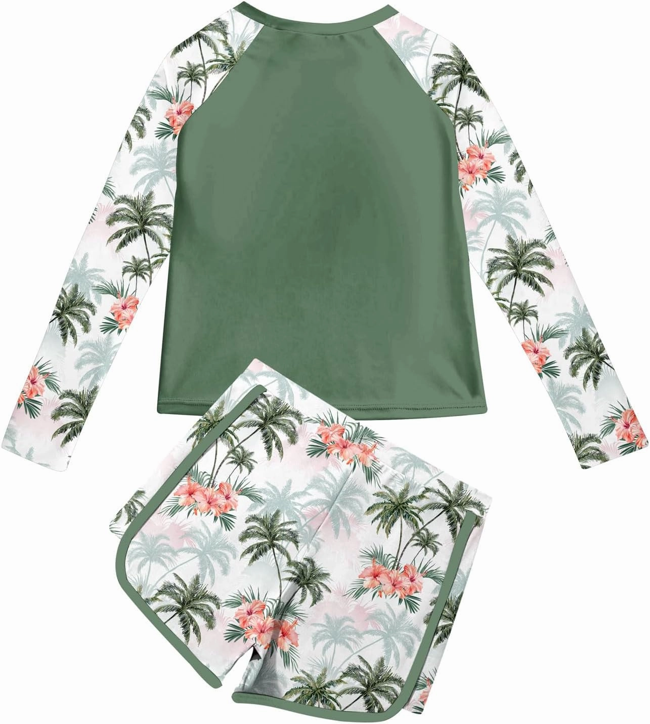 Vogseek Girls Rash Guard Swimsuits 2 Piece Bathing Suit UPF 50  Summer Swimwear Size 7-12T
