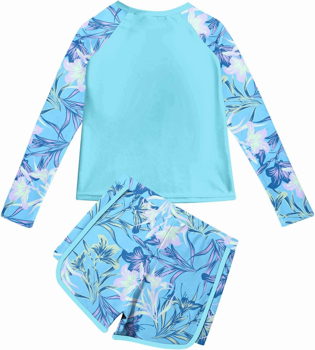 Vogseek Girls Rash Guard Swimsuits 2 Piece Bathing Suit UPF 50  Summer Swimwear Size 7-12T