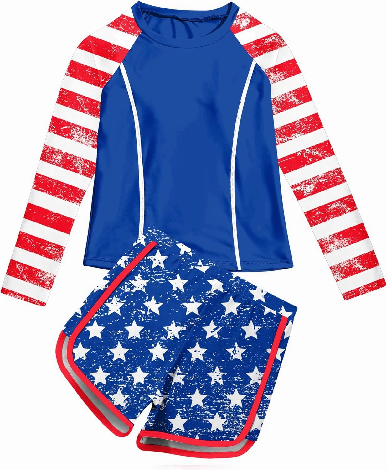Vogseek Girls Rash Guard Swimsuits 2 Piece Bathing Suit UPF 50  Summer Swimwear Size 7-12T