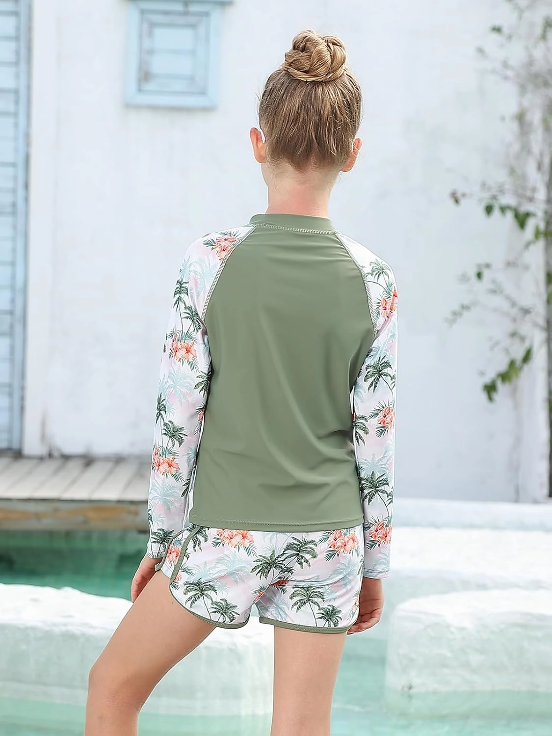 Vogseek Girls Rash Guard Swimsuits 2 Piece Bathing Suit UPF 50  Summer Swimwear Size 7-12T