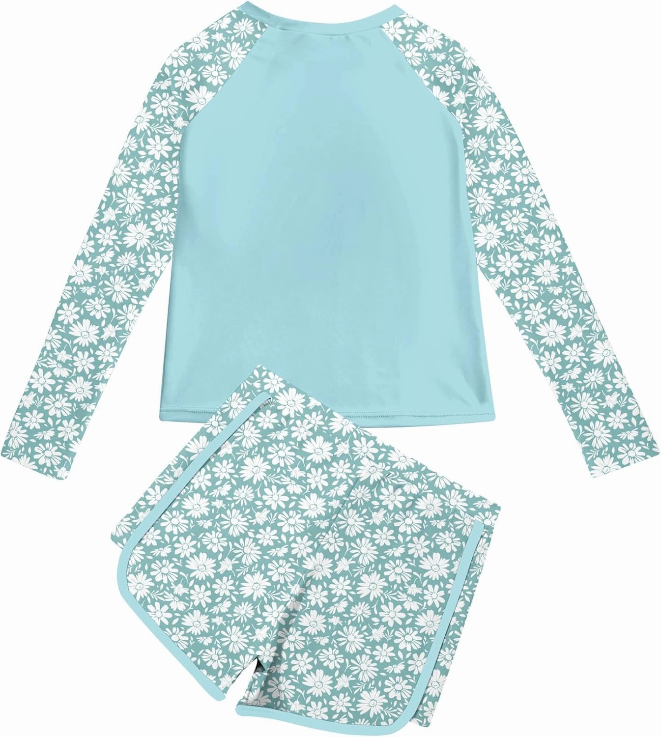 Vogseek Girls Rash Guard Swimsuits 2 Piece Bathing Suit UPF 50  Summer Swimwear Size 7-12T