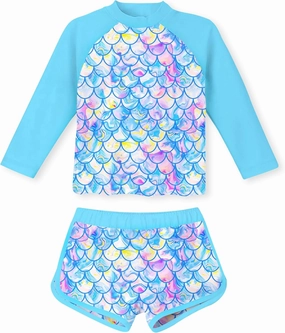 Vogseek Girls Rash Guard Two Pieces Swimsuit Long Sleeve Bathing Suit for 3-10 Years