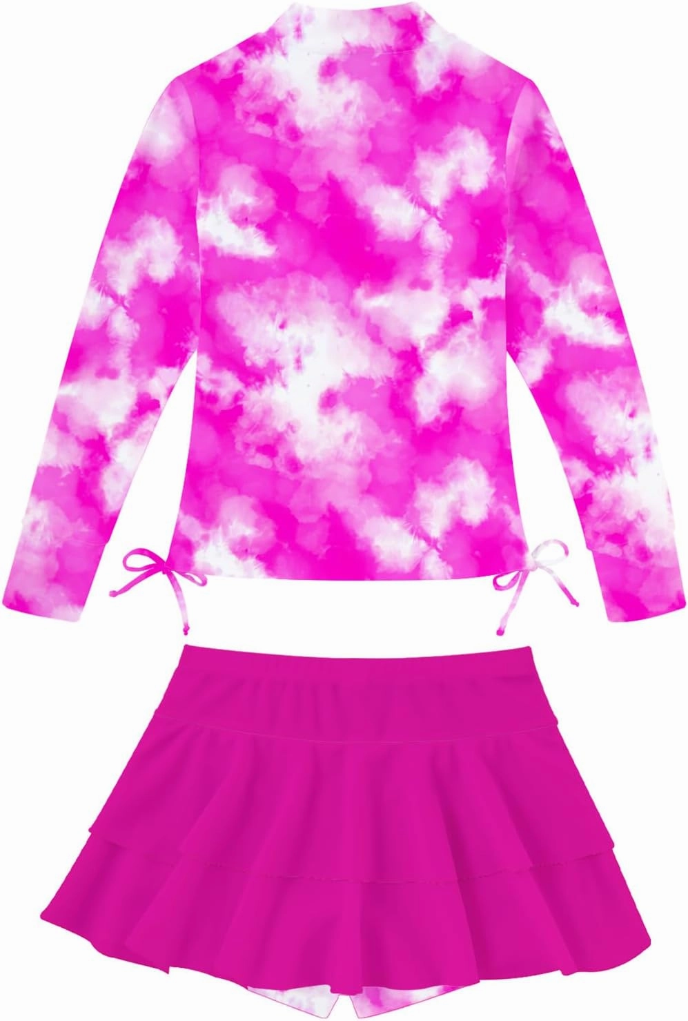 Vogseek Girls Swimsuit Two Pieces Rash Guard Bathing Suit UPF 50  Beach Swim Skirt with Shorts Swimwear 5-12T