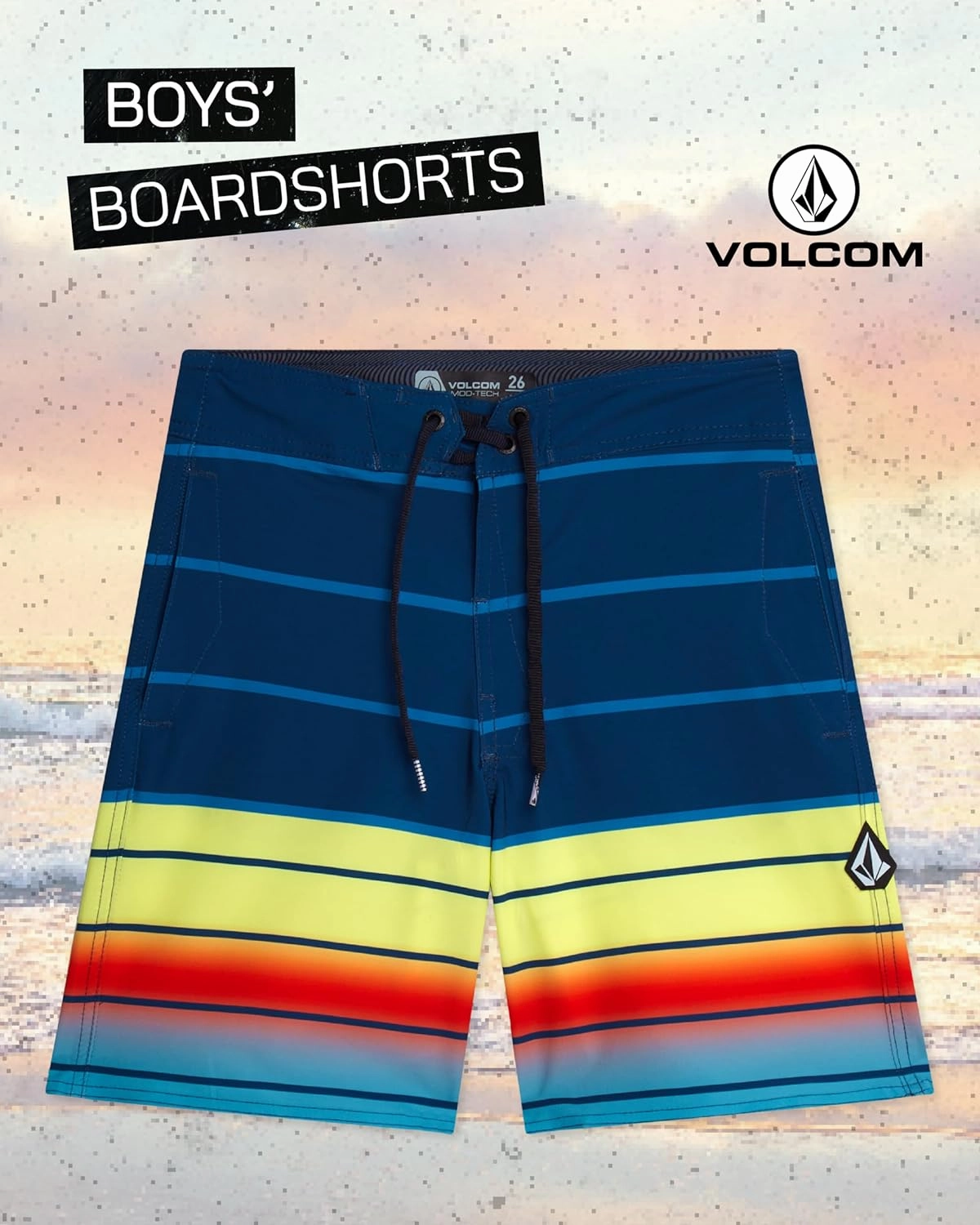 Volcom Boys Board Shorts - UPF 50  Quick Dry Boys Swim Trunks with Pockets - Kids' Swimwear Swim Shorts (Sizes: 8-16)