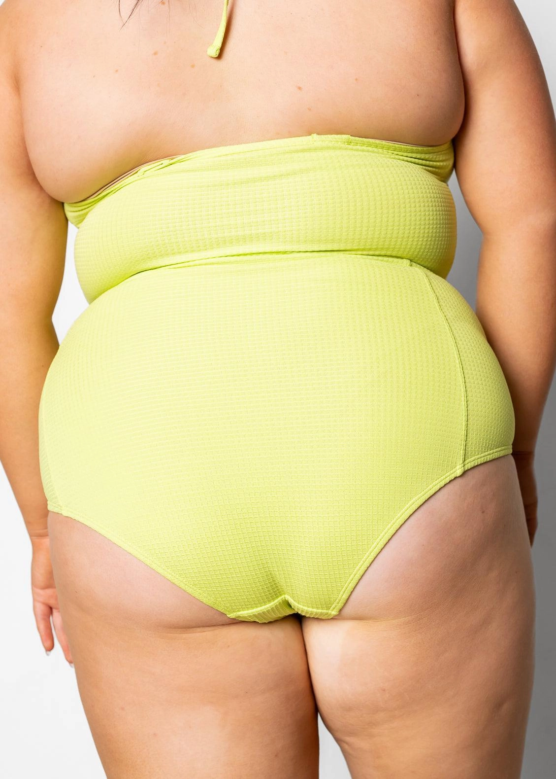 Waffled Glow Green | Extended High-Waisted Bottoms