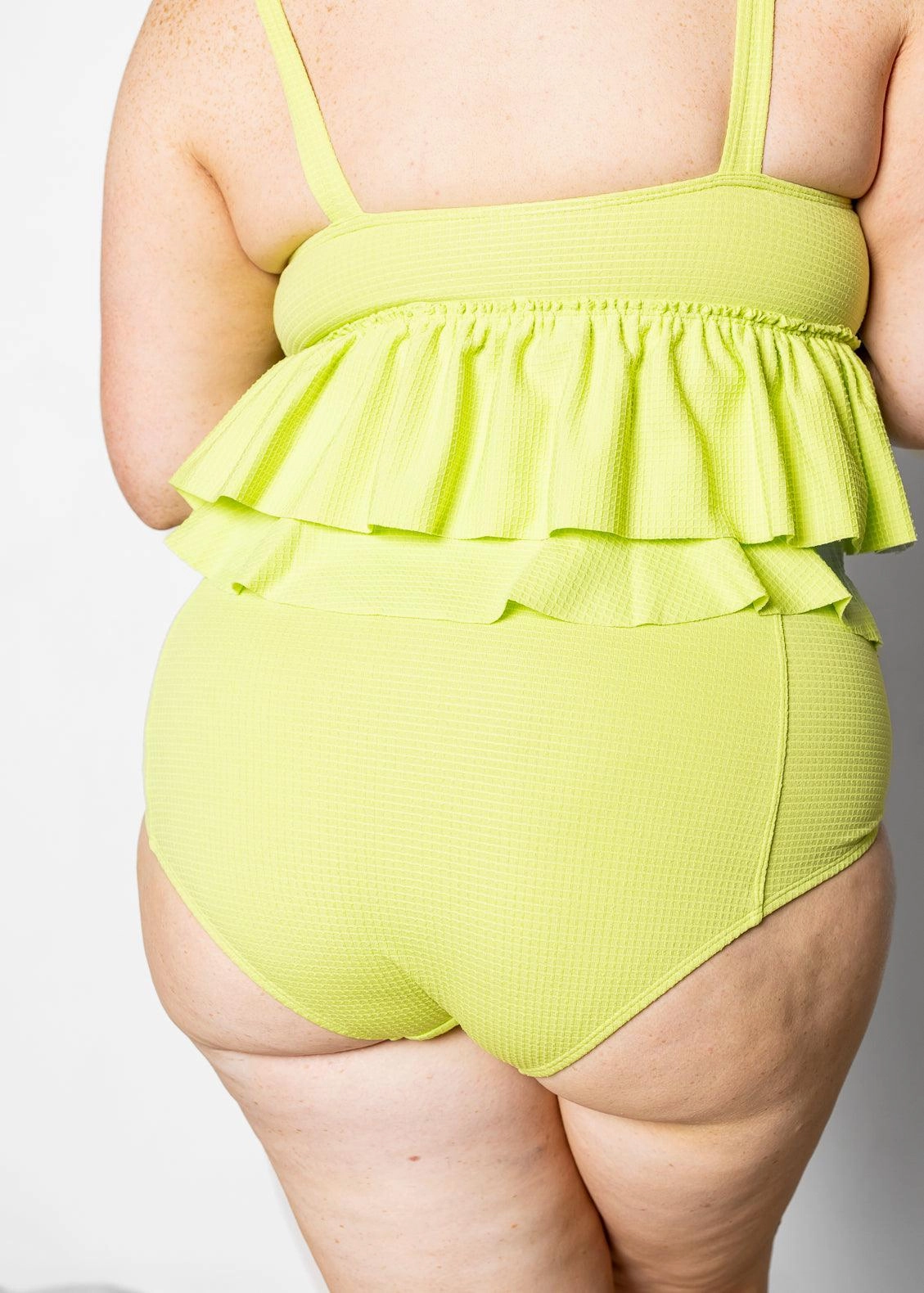 Waffled Glow Green | Peplum Bottoms