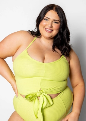 Waffled Glow Green | Tied-Up Top