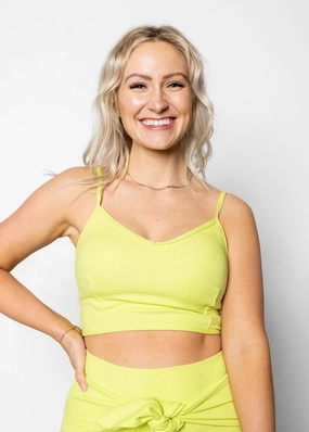 Waffled Glow Green | V'D Crop Top