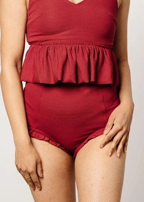 Waffled Maroon | All Ruffled Up Bottoms