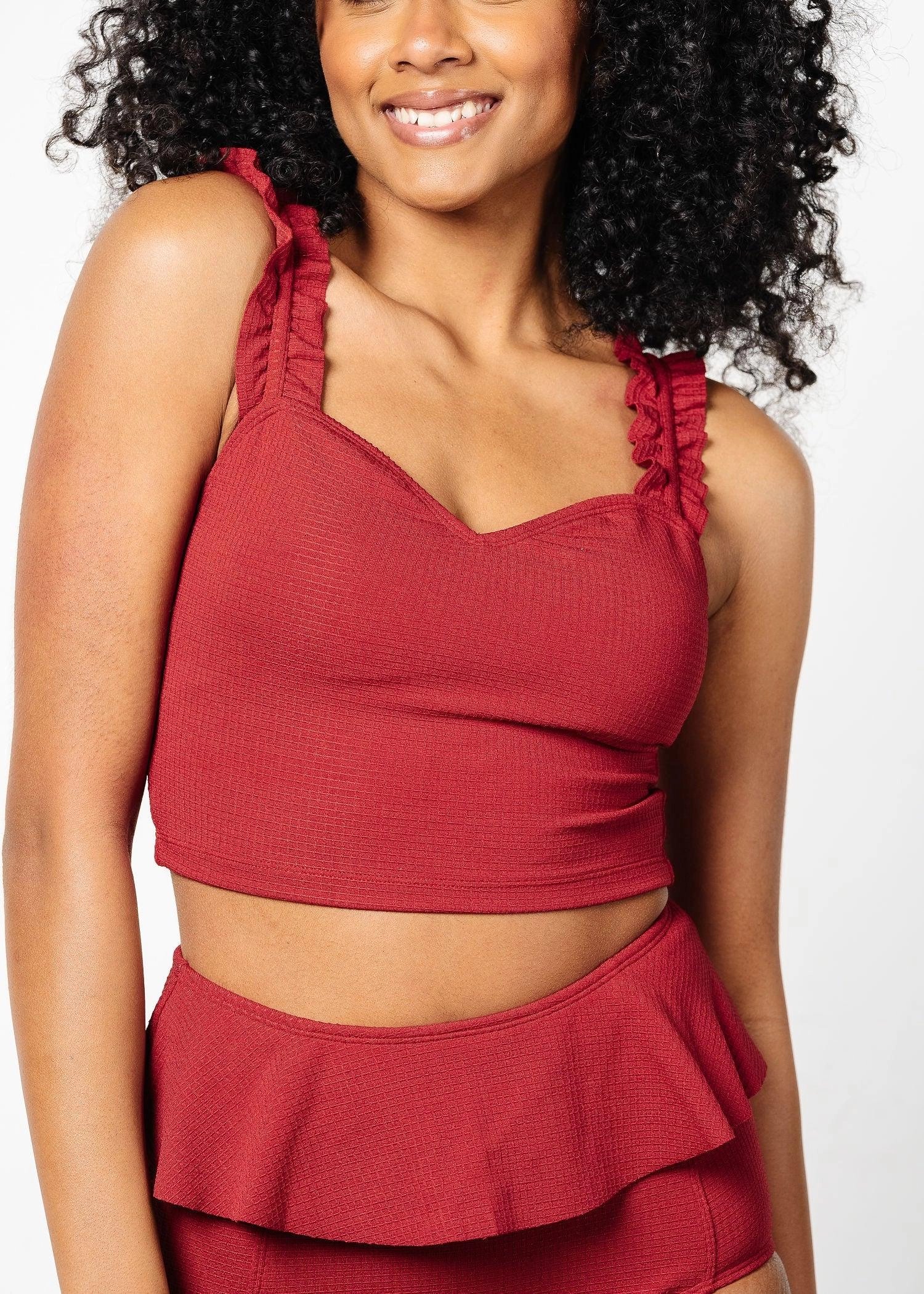 Waffled Maroon | Ripple Top