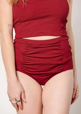 Waffled Maroon | Ruched Bottoms 2.0