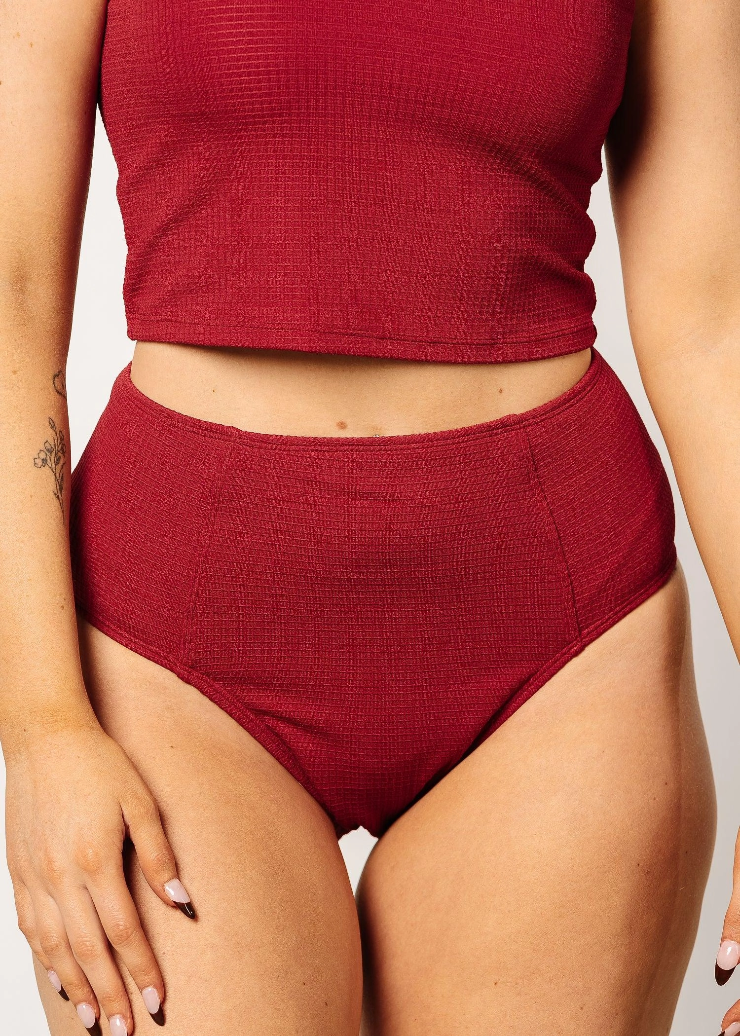 Waffled Maroon | Up High Bottoms