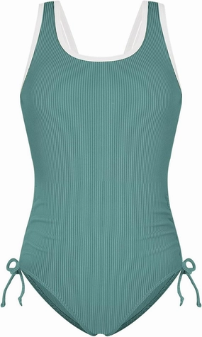 Weixinbuy Girls Swimsuit Ribbed Bathing Suit for Girls Adjustable Strap Color Block Summer Beach One Piece Swimsuit