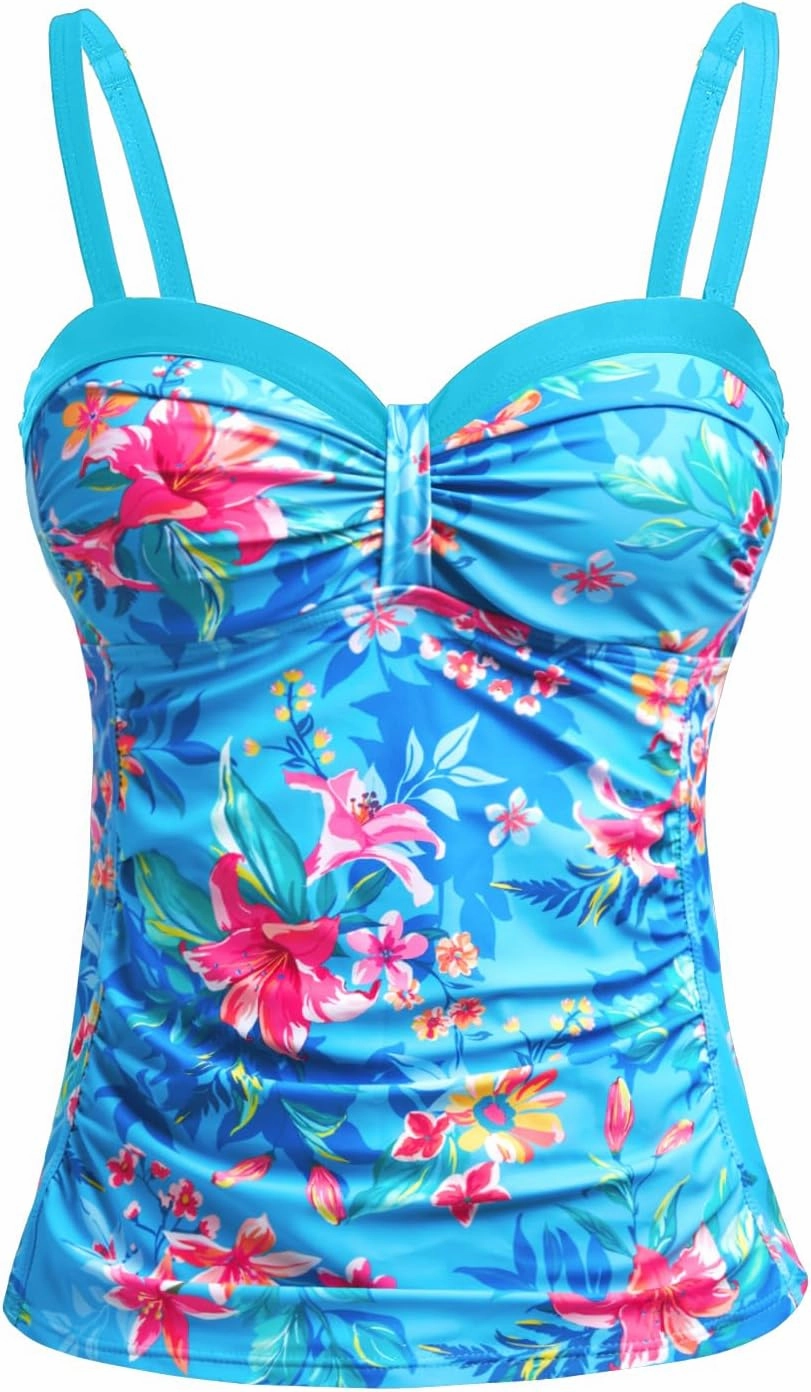 Women's Underwire Tummy Control Swimsuit Top with Push Up - No Bottom Included