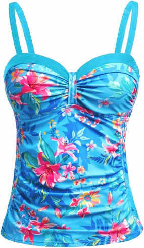 Women's Underwire Tummy Control Swimsuit Top with Push Up - No Bottom Included
