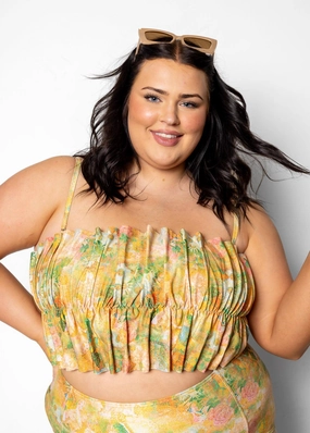 Wonderland Floral | Oversized Ruffle Top