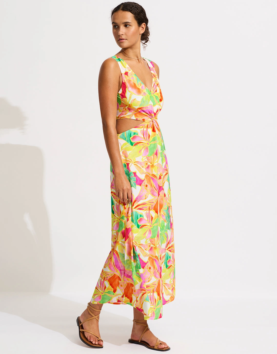 Wonderland Twist Front Maxi Dress - Fuchsia Rose