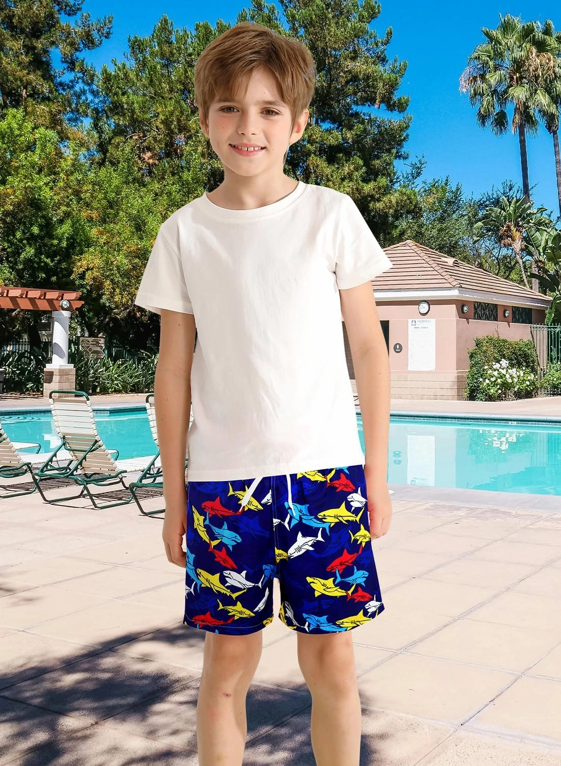 XiaoMoSha Boys Swim Trunks with Compression Liner Teen Kids Swim Shorts Quick Dry Toddler Beach Swimsuit 4-16 Years