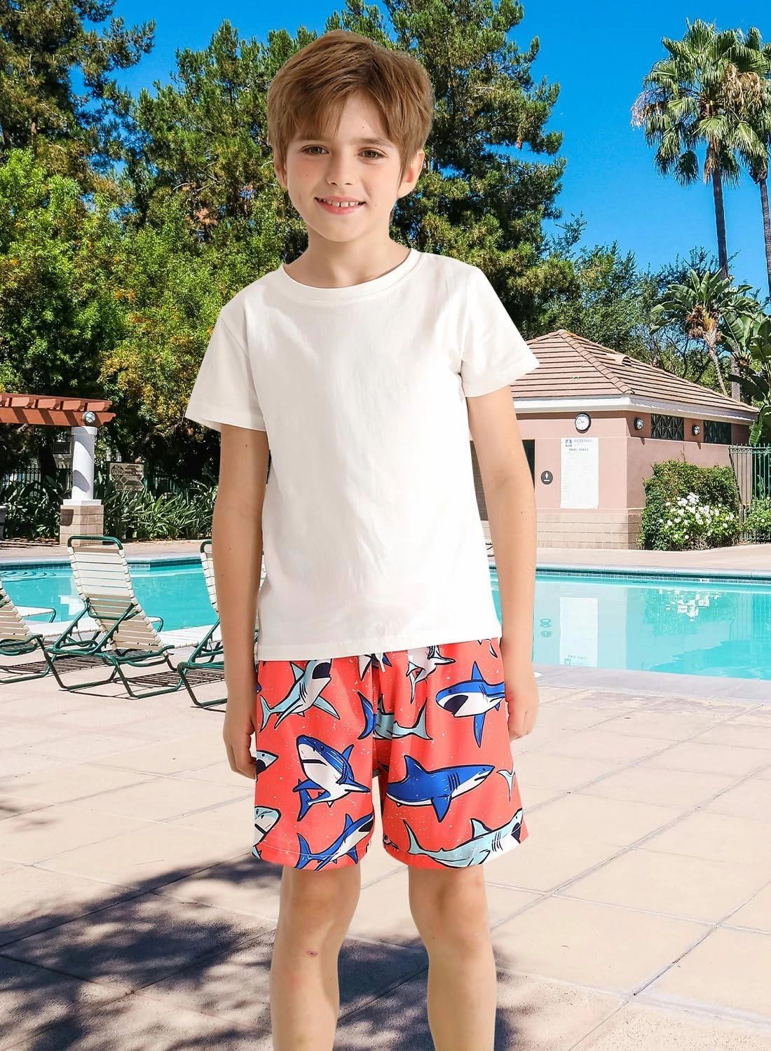 XiaoMoSha Boys Swim Trunks with Compression Liner Teen Kids Swim Shorts Quick Dry Toddler Beach Swimsuit 4-16 Years
