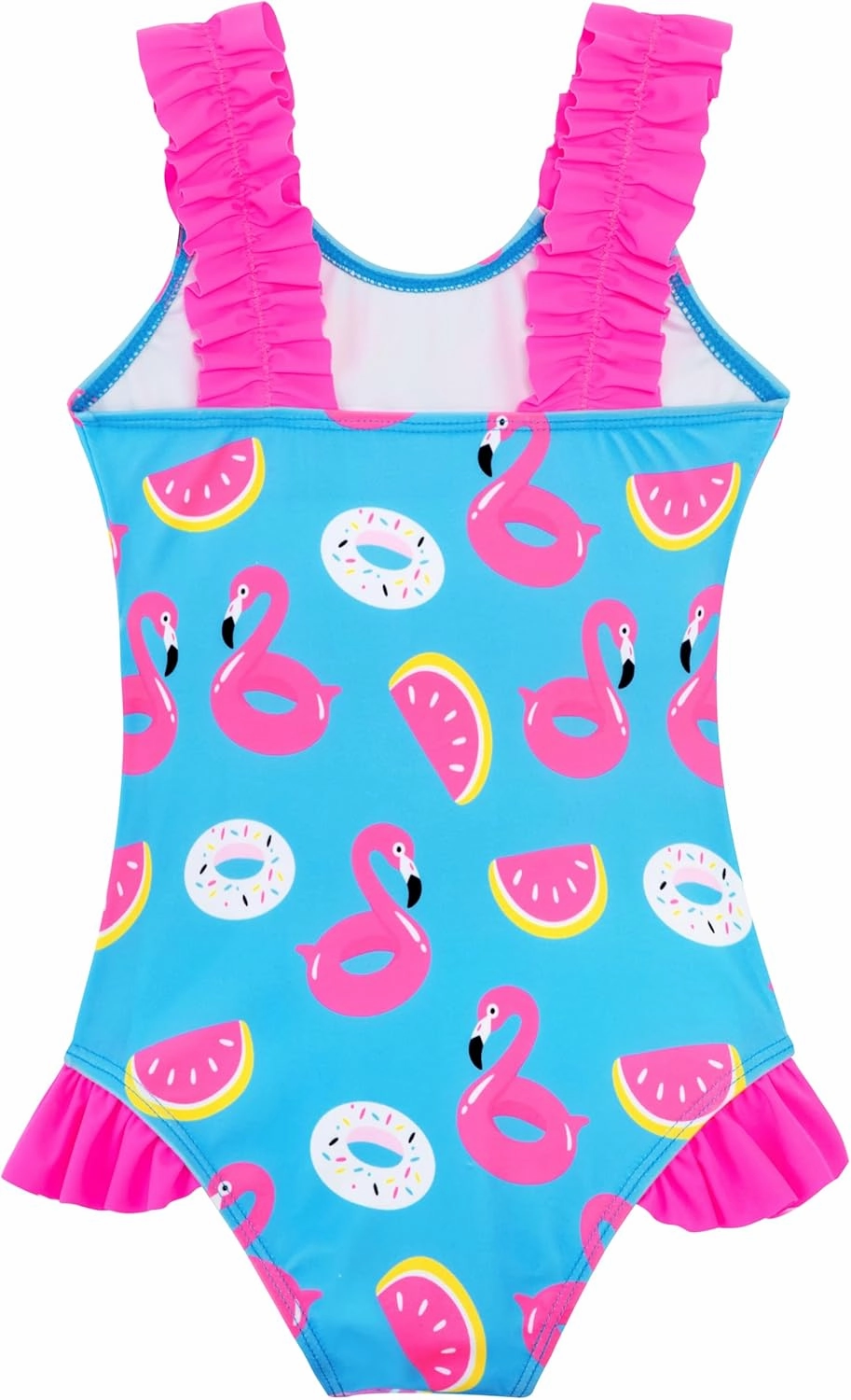XiaoMoSha Girls One Piece Swimsuit Ruffled Straps Bathing Suits Summer Swim Suit Quick Dry Beach Swimwear for Kids 3-10 Years