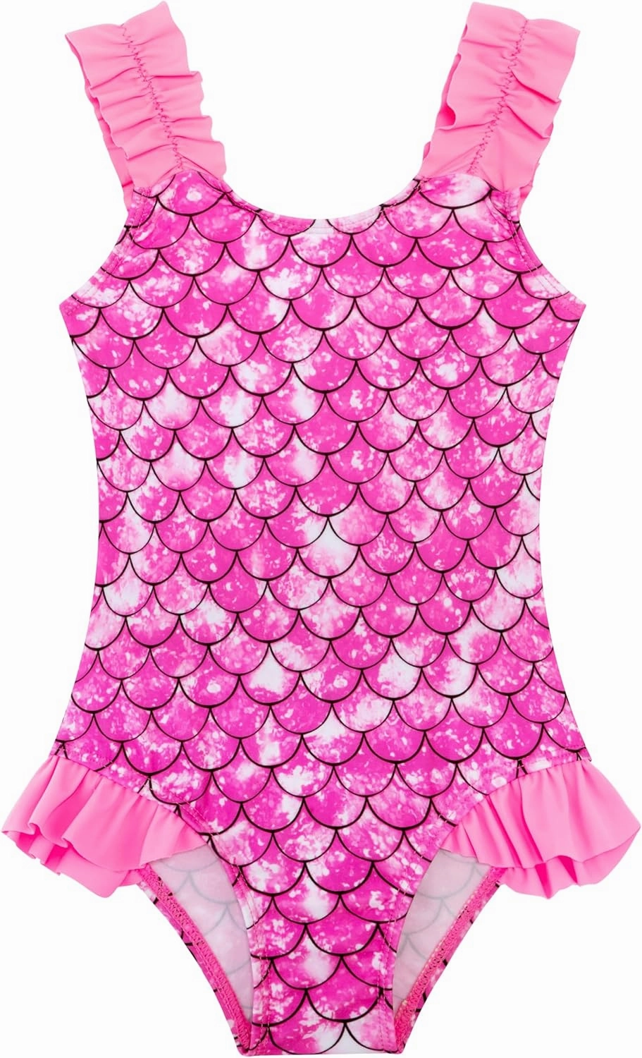 XiaoMoSha Girls One Piece Swimsuit Ruffled Straps Bathing Suits Summer Swim Suit Quick Dry Beach Swimwear for Kids 3-10 Years