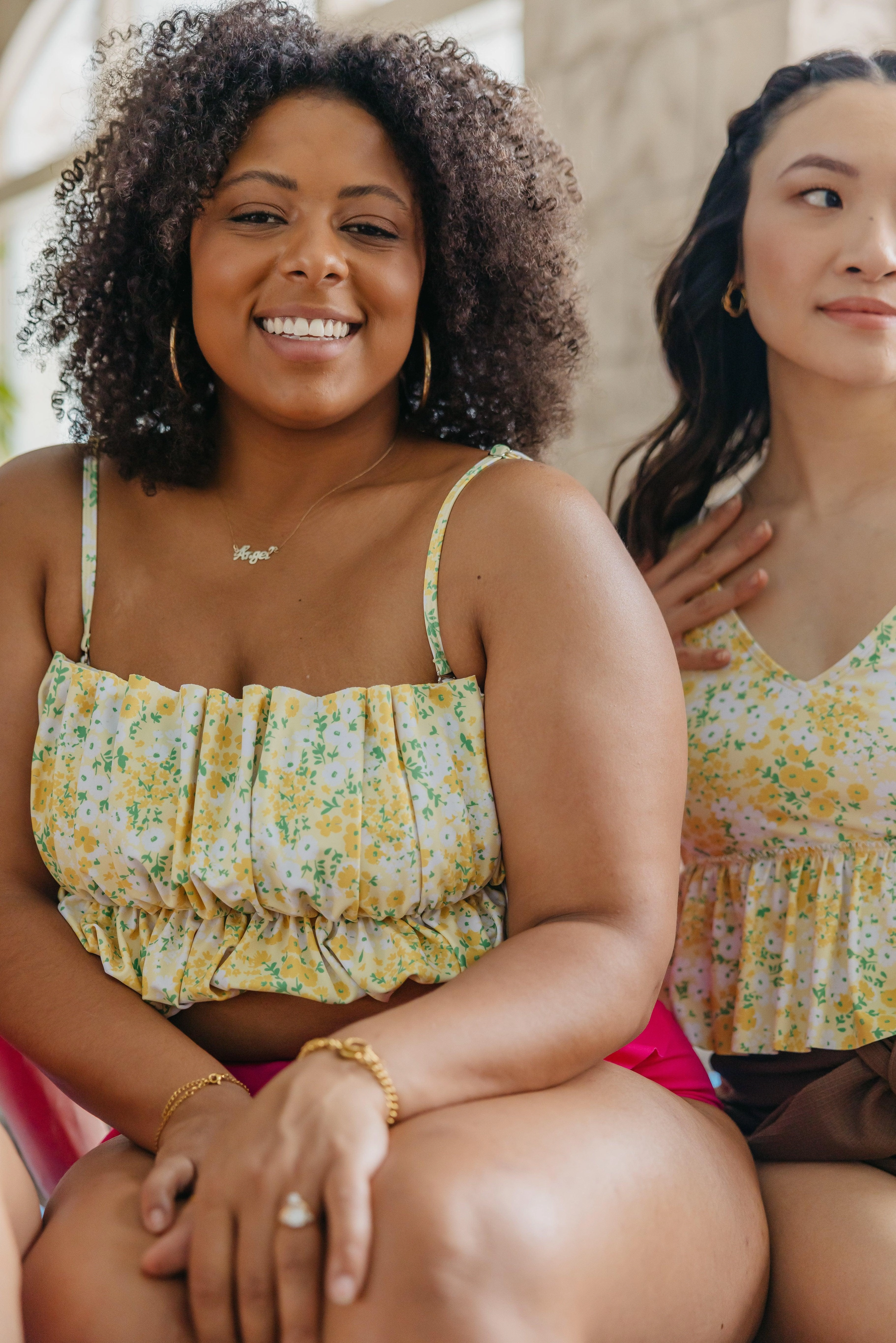 Yellow Meadow | Oversized Ruffle Top