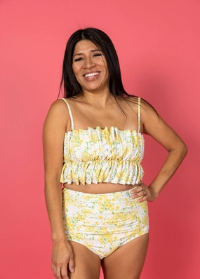 Yellow Meadow | Oversized Ruffle Top