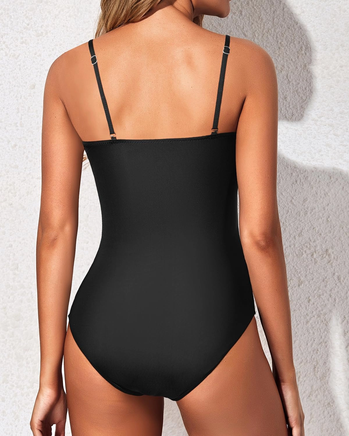 Yonique Womens Strapless One Piece Swimsuit Tummy Control Bandeau Bathing Suits Slimming Twist Front Swimwear