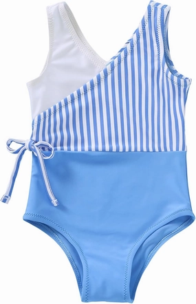 YOUNGER TREE Toddler Girl One Piece Swimsuit Color Block Stripe Swimwear Summer Beach Bathing Suit 12M-5T