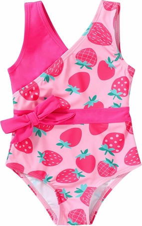 YOUNGER TREE Toddler Girl One Piece Swimsuit Color Block Stripe Swimwear Summer Beach Bathing Suit 12M-5T