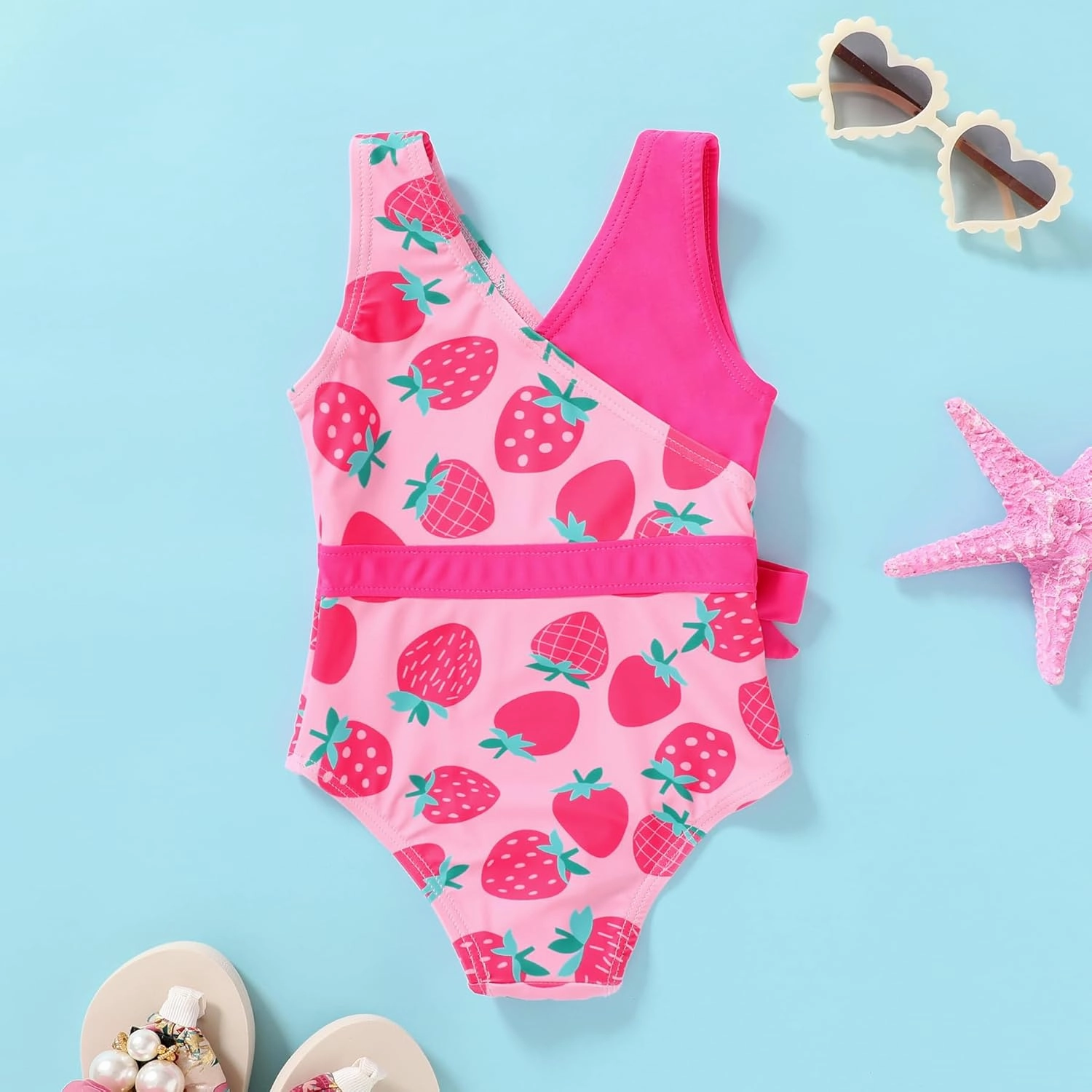 YOUNGER TREE Toddler Girl One Piece Swimsuit Color Block Stripe Swimwear Summer Beach Bathing Suit 12M-5T