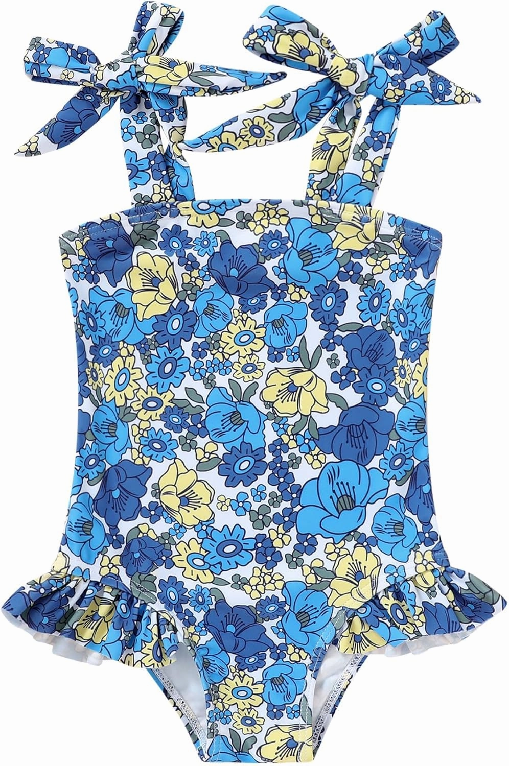 YOUNGER TREE Toddler Swimsuit Girl Color Block Stripe One-Piece Swimwear Baby Girl Bathing Suits
