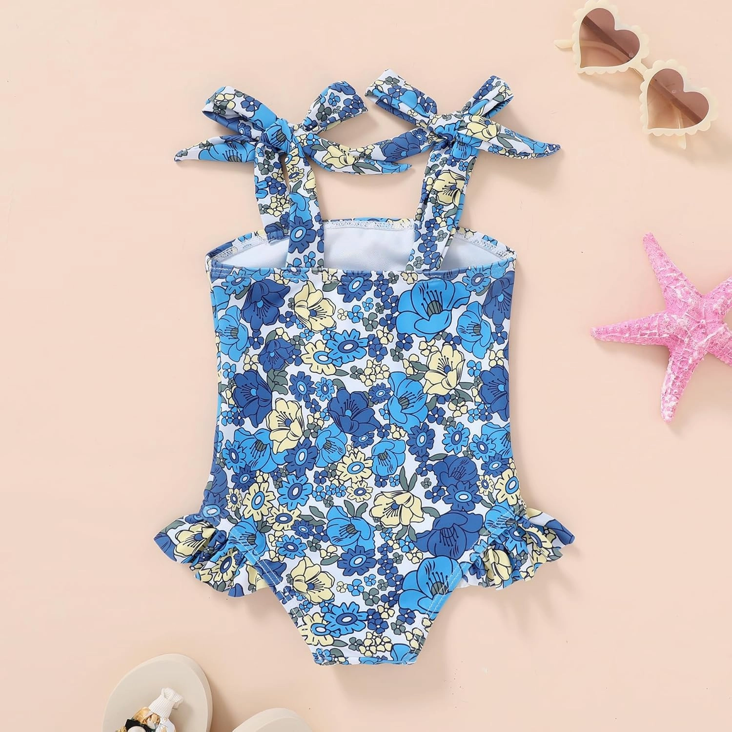 YOUNGER TREE Toddler Swimsuit Girl Color Block Stripe One-Piece Swimwear Baby Girl Bathing Suits