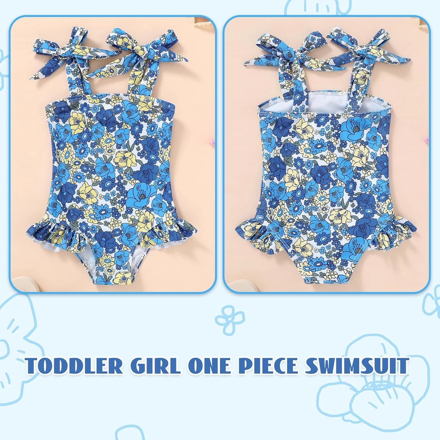 YOUNGER TREE Toddler Swimsuit Girl Color Block Stripe One-Piece Swimwear Baby Girl Bathing Suits