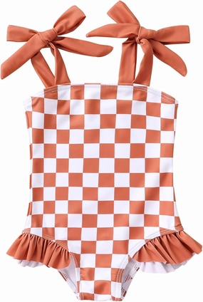 YOUNGER TREE Toddler Swimsuit Girl Color Block Stripe One-Piece Swimwear Baby Girl Bathing Suits