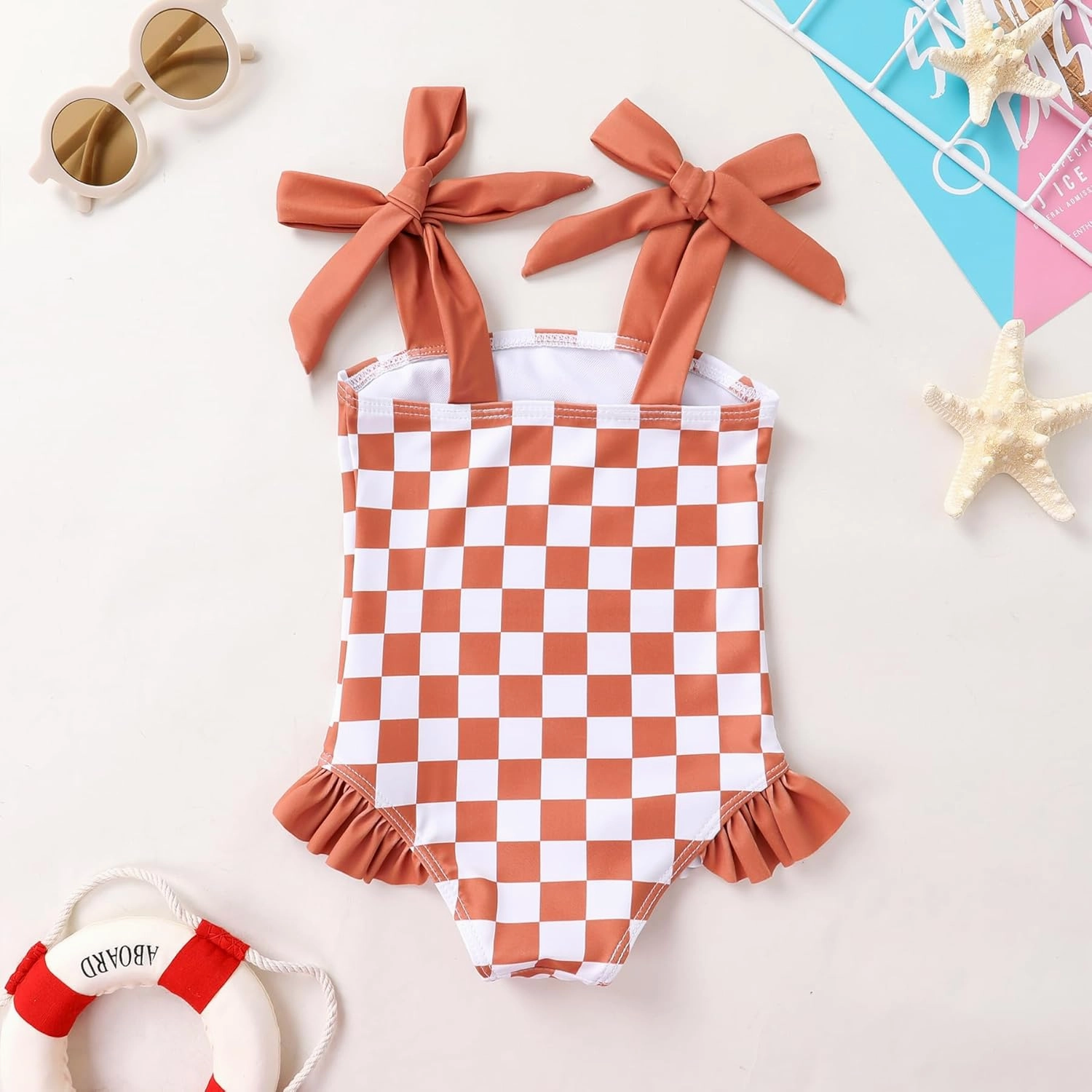 YOUNGER TREE Toddler Swimsuit Girl Color Block Stripe One-Piece Swimwear Baby Girl Bathing Suits