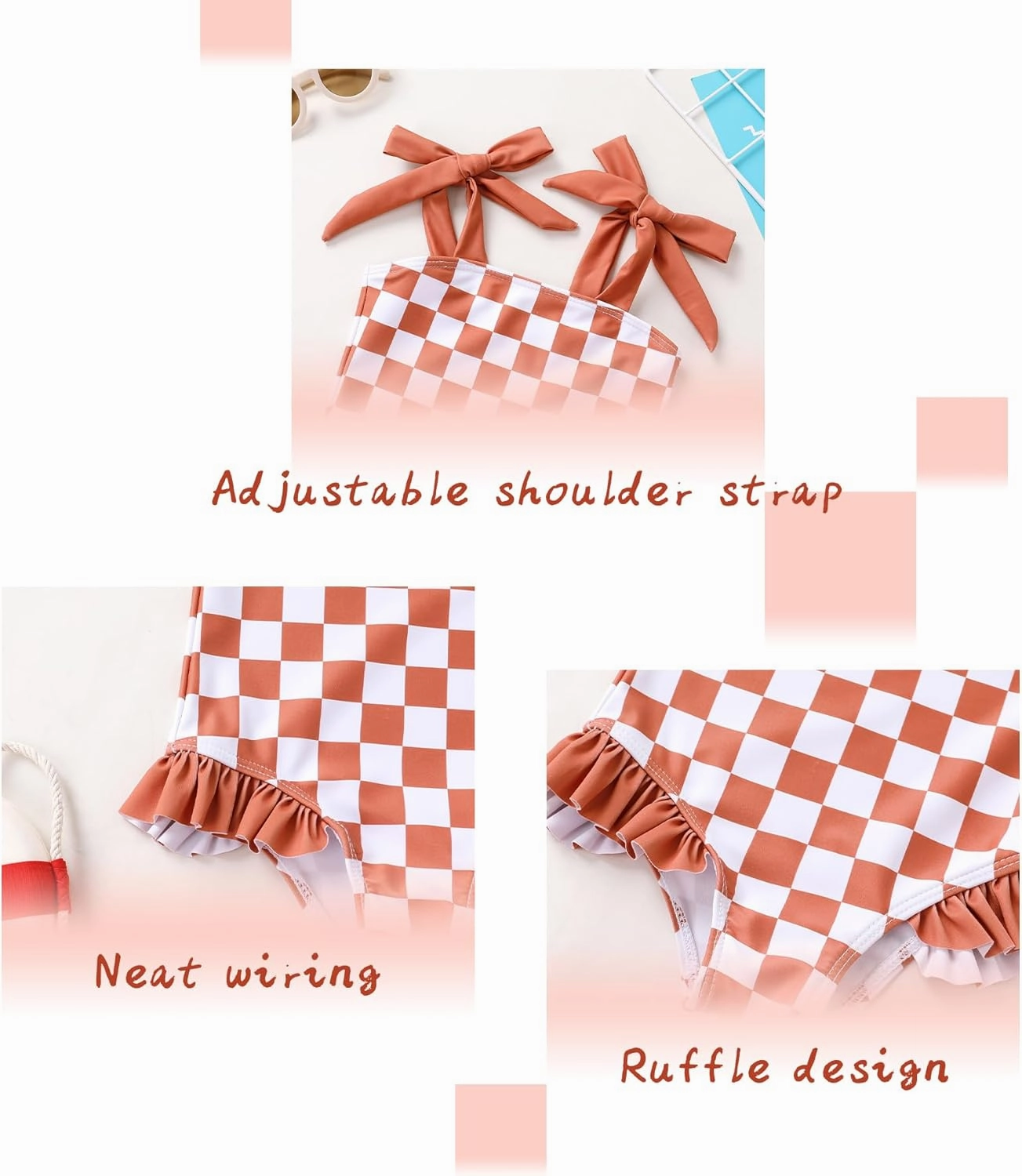 YOUNGER TREE Toddler Swimsuit Girl Color Block Stripe One-Piece Swimwear Baby Girl Bathing Suits