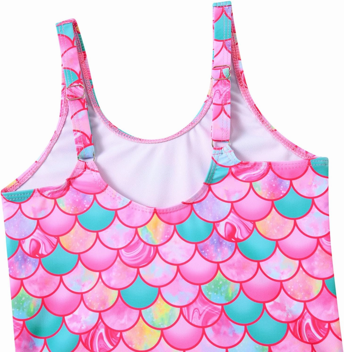 Yousie Girls Swimsuit One Piece Tropical Kids Bathing Suit Swimwear Adjustable Swim Dress 5-9 Years