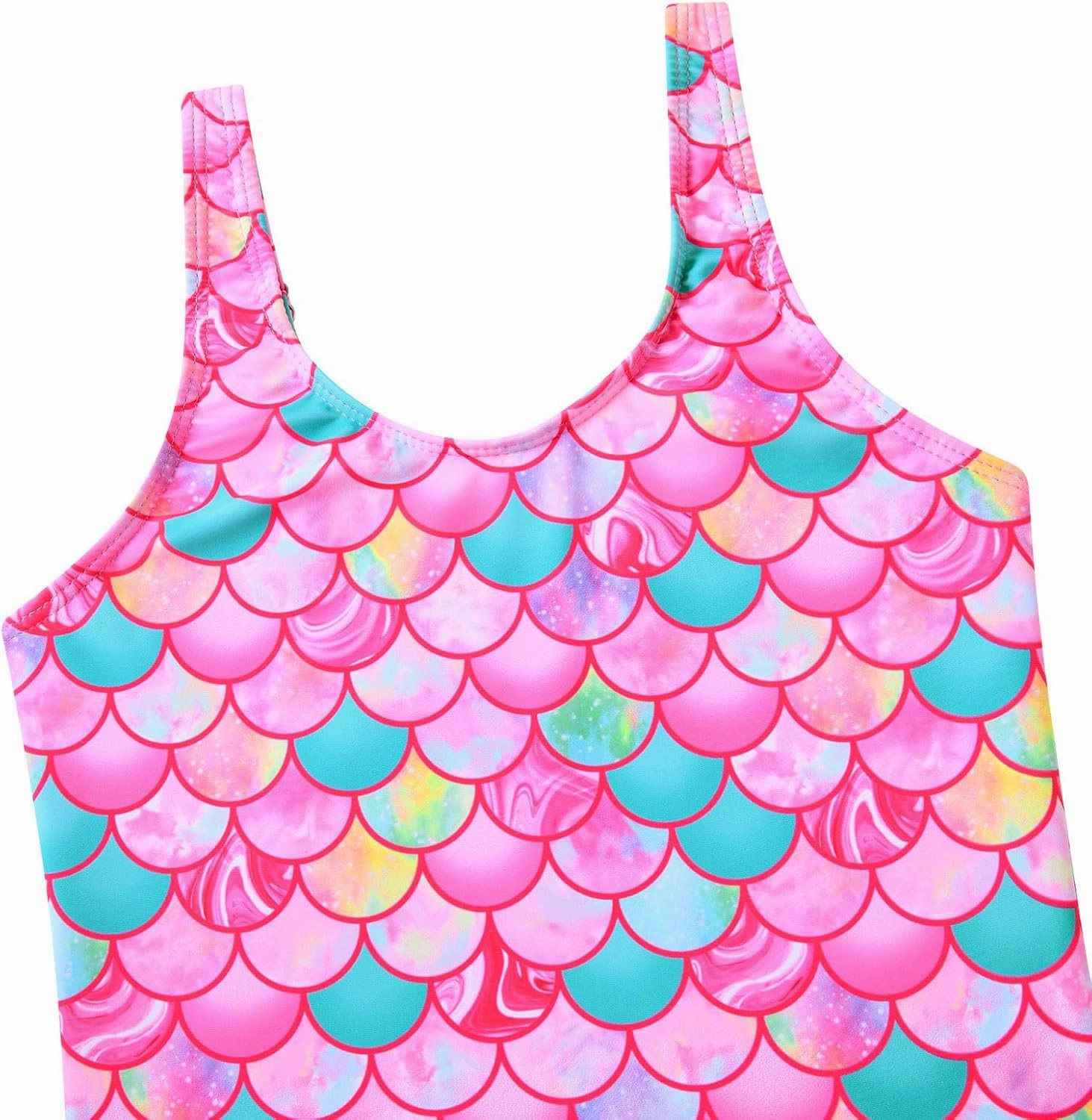 Yousie Girls Swimsuit One Piece Tropical Kids Bathing Suit Swimwear Adjustable Swim Dress 5-9 Years