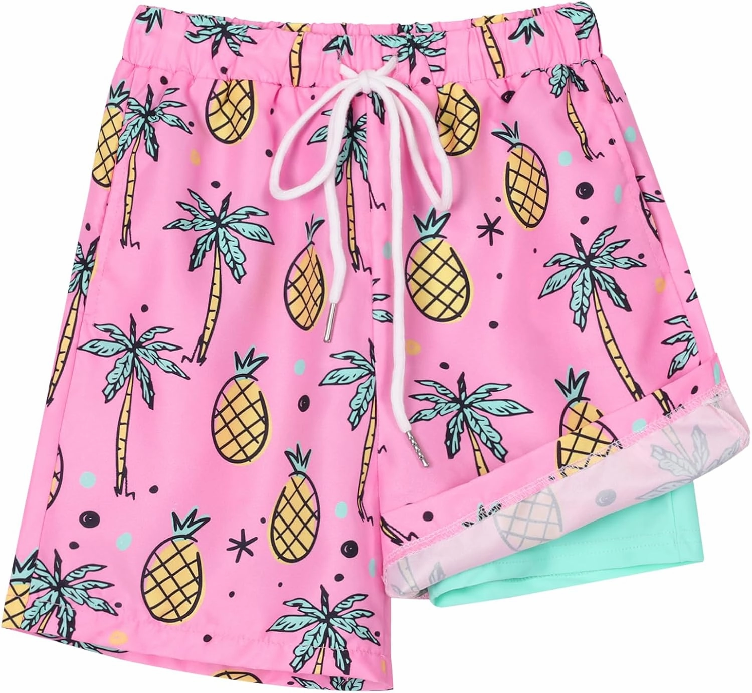 Youth Boys Swim Trunks with Compression Liner Swim Shorts Quick Dry Swimming Trunks Teen Kids Swimsuit Board Shorts