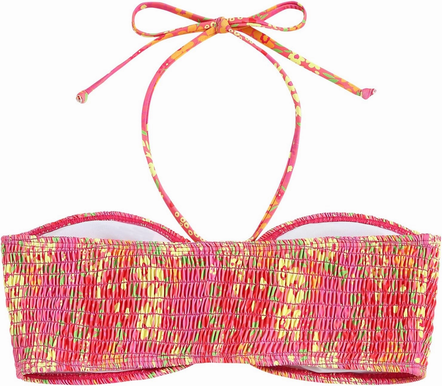 ZAFUL Women Halter Bandeau Bikini Tops Bathing Suit Tops Ditsy Floral Ruched Swimsuit Top Only