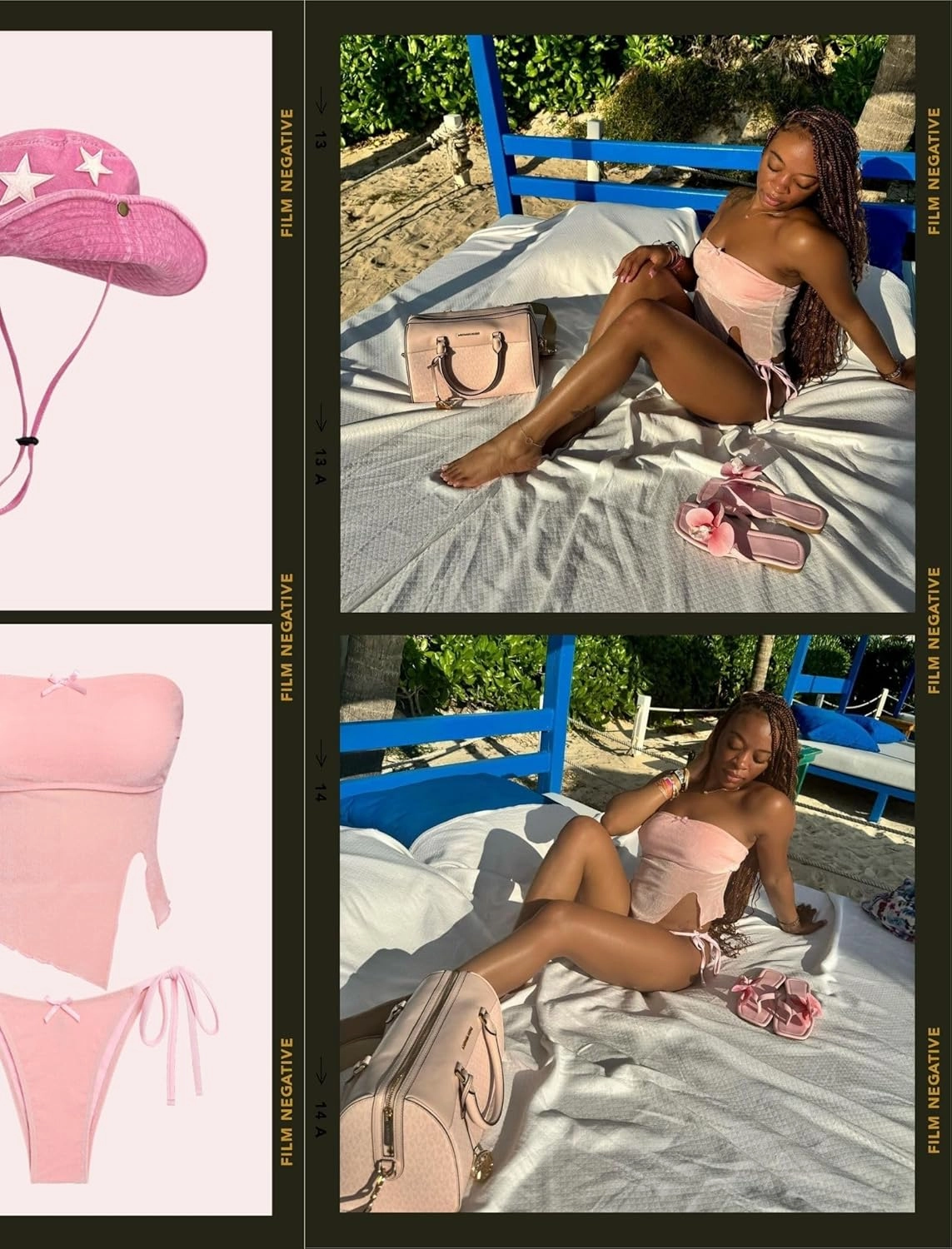 ZAFUL Women's Bandeau Tankini Swimsuit Asymmetrical Slit Bowknot String High Cut Fairyland Cheeky Bathing Suit